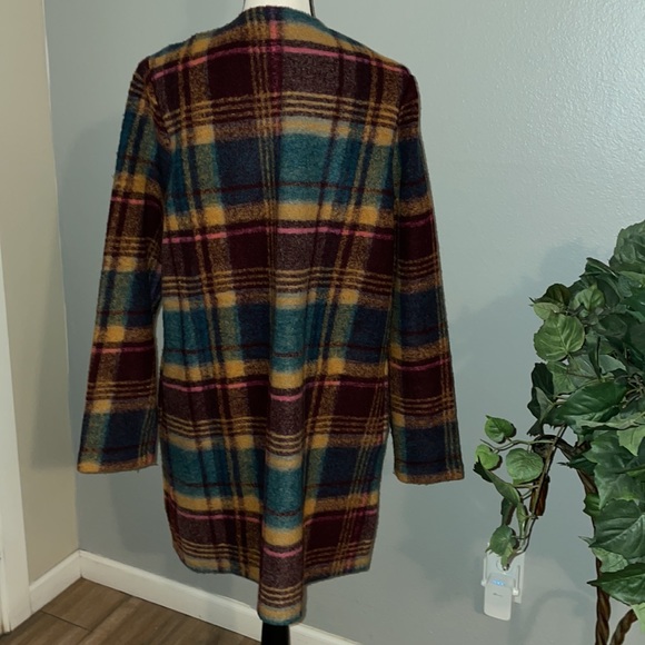 RACHEL ZOE PLAID WOOL RETRO BLAZER PEA COAT. - Picture 8 of 9